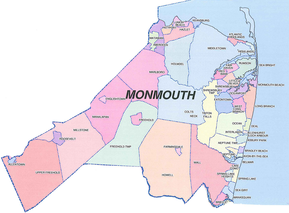 Monmouth County Municipalities Map - NJ Italian Heritage Commission